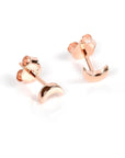Rose Gold & Silver Moon Stud Earrings - 925 Silver, 6mm, Designed in Estonia by MyaMoon at www.brixbailey.com
