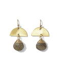 Labradorite Moon Earrings