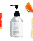 Premium citrus hand wash with orange peel, grapefruit, lemon, green tea, and vitamin E for soft, refreshed hands by Dot & Lola at brixbailey.com
