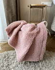 Dusty Pink Soft Teddy Bedspread and Blanket