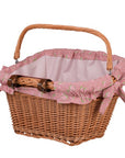Handmade Natural Willow Bicycle Basket with Fabric Liner
