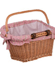 Handmade Natural Willow Bicycle Basket with Fabric Liner