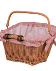 Handmade Natural Willow Bicycle Basket with Fabric Liner