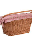 Handmade Natural Willow Bicycle Basket with Fabric Liner