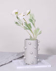 Handmade Morandi-color Pomponette Vase, Dotted Cylinder Centrepiece-7