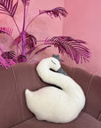 Handmade Swan Soft Toy with Crown