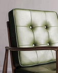 Classic C02 Armchair, Green Leather & Wood