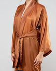 Oversized Kimono Gown with Belt in Fluid Cupro
