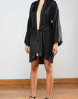 Oversized Kimono Gown with Belt in Fluid Cupro