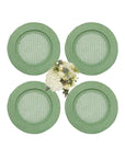 Harbour Island Round Rattan Charger Green - Set of 4
