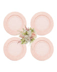 Harbour Island Round Rattan Charger Placemat Pink - Set of 4