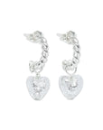 Luxury heart charm hoops, Love Mi Amore teal and sterling silver, interchangeable charms, stylish twisted finish, vintage-inspired jewelry by Lezzeri at brixbailey.com