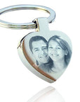 Personalised Heart Photo Keyring – Double-Sided Stainless Steel Engraving