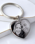 Personalised Heart Photo Keyring – Double-Sided Stainless Steel Engraving