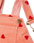Heart Print Corduroy Dungarees