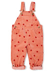 Heart Print Corduroy Dungarees