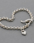 Heart Belcher Chain Charm Bracelet
