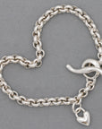 Heart Belcher Chain Charm Bracelet