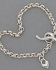Heart Belcher Chain Charm Bracelet
