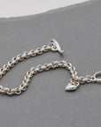 Heart Belcher Chain Charm Bracelet