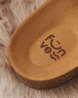 Luxury vegan sandals in azure blue, white, terracotta, mustard - PETA certified, eco-friendly, non-slip sole by Fünve at brixbailey.com