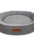 THE BALMORAL | LUXURY HERRINGBONE CALMING DONUT DOG BED