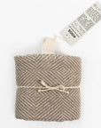 Beige Fishbone Linen Bath Towel