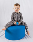 High Contrast Print Bamboo Zip Onesie - Soft & Stretchy for Baby's Comfort & Development by NIXX BABY at brixbailey.com
