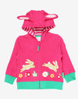 Premium Pink Bunny Hoodie with Ears - Soft Organic Cotton Kids Sweatshirt, Eco-Friendly and Machine Washable by Toby Tiger at brixbailey.com