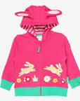 Premium Organic Cotton Bunny Hoodie with Ears - Soft Pink Kids Hooded Sweatshirt, Eco-Friendly & Machine Washable by Toby Tiger at brixbailey.com
