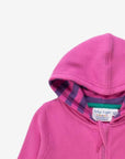 Luxury kids hoodie with playful horse embroidery, premium organic cotton, soft striped lining, bright pink and purple by Toby Tiger at brixbailey.com