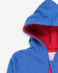 Maritime Vibes Navy Blue Hoodie with Seagull Applique and Contrast Cuffs, Premium Organic Cotton Jersey Lining by Toby Tiger at brixbailey.com