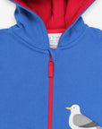 Maritime Vibes Navy Blue Hoodie with Seagull Applique and Comfortable Jersey Lining, Eco-Friendly Organic Cotton by Toby Tiger at brixbailey.com