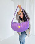 Chic Purple Hobo Bag with Adjustable Shoulder Strap