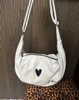 White Heart Shaped Shoulder Bag