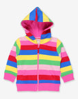Colorful Block Stripes Hoodie in Pink, 100% Certified Organic Cotton, Warm and Cozy for Kids by Toby Tiger at brixbailey.com