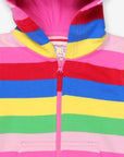 Colorful Block Stripes Hoodie in Pink, 100% Certified Organic Cotton, Warm and Cozy for Kids, Stylish and Trendy by Toby Tiger at brixbailey.com
