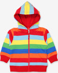 Stylish Striped Kids Hoodie in 100% Organic Cotton - Warm, Cozy & Trendy Toby Tiger Print by Toby Tiger at brixbailey.com