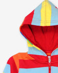 Trendy Striped Kids Hoodie in 100% Organic Cotton with Cozy Lining and Classic Toby Tiger Print by Toby Tiger at brixbailey.com
