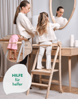 Holz Lernleiter Montessori: Hocker für Kinder - Grau-4