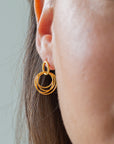Hoop Cluster Rings Gold Stud Earrings