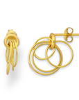 Hoop Cluster Rings Gold Stud Earrings