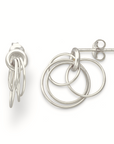 Hoop Cluster Rings Sterling Silver Stud Earrings