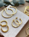 Textured Gold Hoop Earrings
