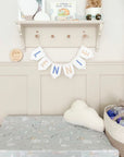 Anti-Roll Wedge Baby Changing Mat - Blue Hot Air Balloons Print