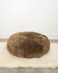 Luxury Hot Buns Sheepskin Pouffe, Icelandic Shorn Fur Floor Cushion, Stylish Low Riding Footrest, Premium Handcrafted Home Decor by Wildash London at brixbailey.com