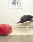 Luxury Hot Buns Sheepskin Pouffe, Icelandic Shorn Fur Floor Cushion, Stylish Low Riding Footrest, Premium Comfy Occasional Seating by Wildash London at brixbailey.com