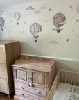 Dreamy Hot Air Balloons and Stars Wall Sticker for Nursery and Kids' Room