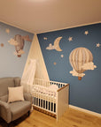 Dreamy Hot Air Balloons and Stars Wall Sticker for Nursery and Kids' Room
