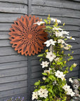 Large Rusty Metal Sunflower Garden Fence Decoration